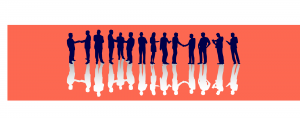 line of people shaking hands