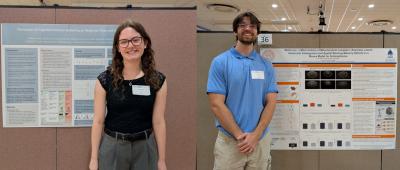 Addie Seiz (left) and Gavin Pfeiffer (right) with their posters